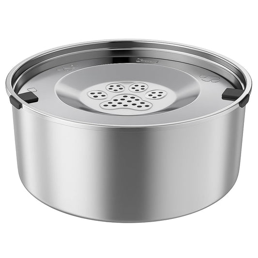 3L/101oz Stainless Steel Dog Water Bowl with Floating Disk – Spill Proof & Slow Drinking Pet Feeder for Dogs & Cats – No Mess Travel Water Dispenser for Car & Home Use