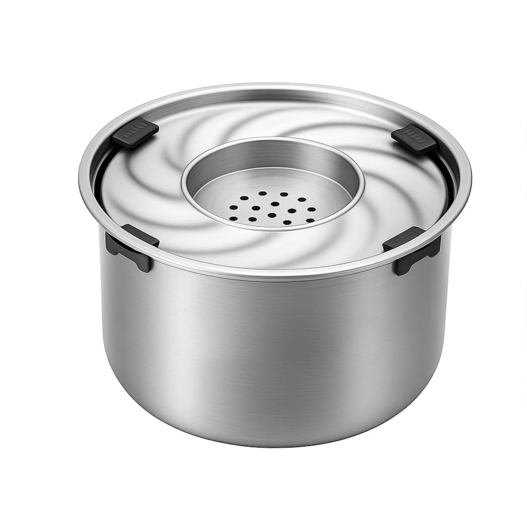 5.6 L/198 oz Stainless Steel Dog Water Bowl with Floating Disk – No Spill & splashless for Large Dogs & Cats