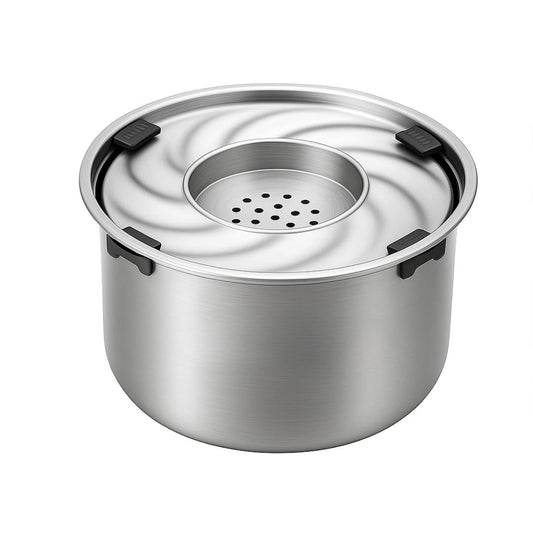5.6 L/198 oz Stainless Steel Dog Water Bowl with Floating Disk – No Spill & splashless for Large Dogs & Cats